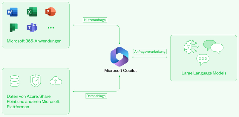 Abb. 1: Microsoft Copilot: Schematische Darstellung von Aufbau und Schnittstellen